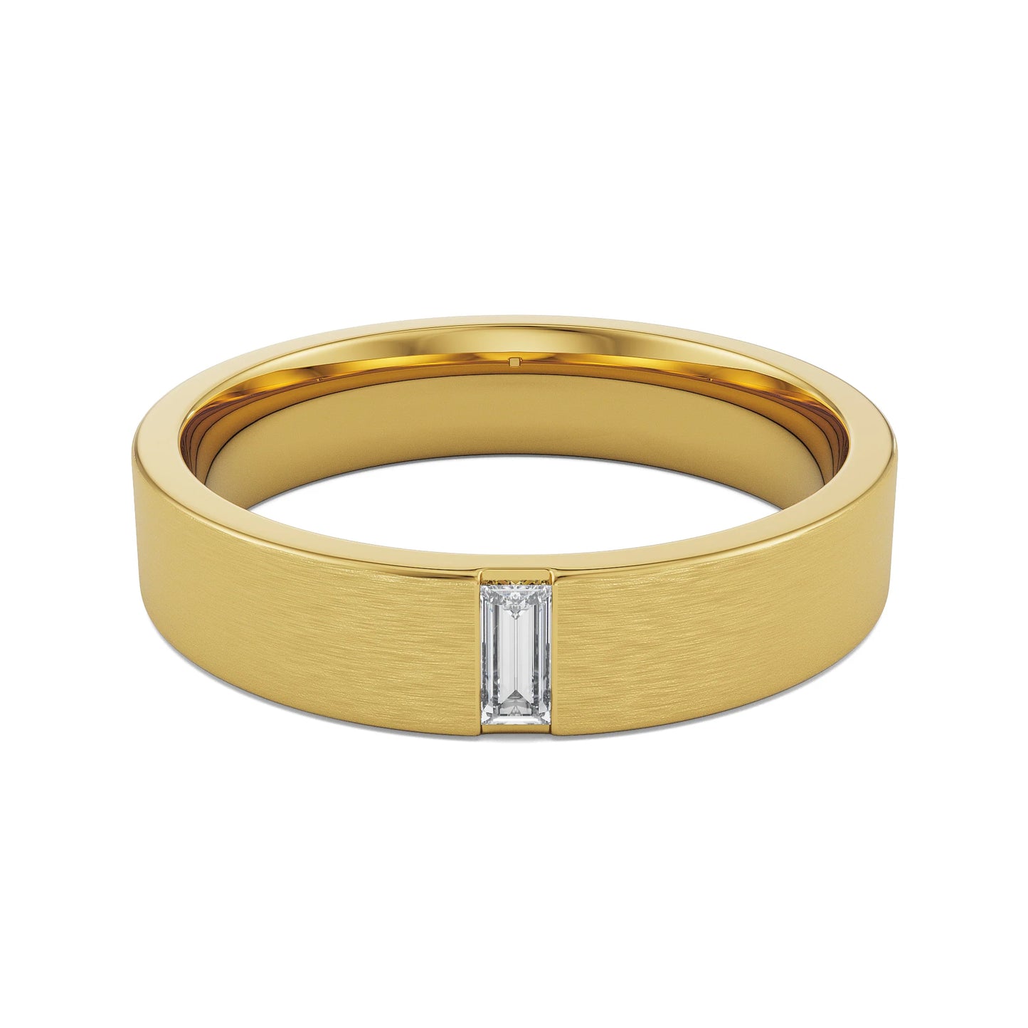 Textured Baguette Lab Grown Luxe Band