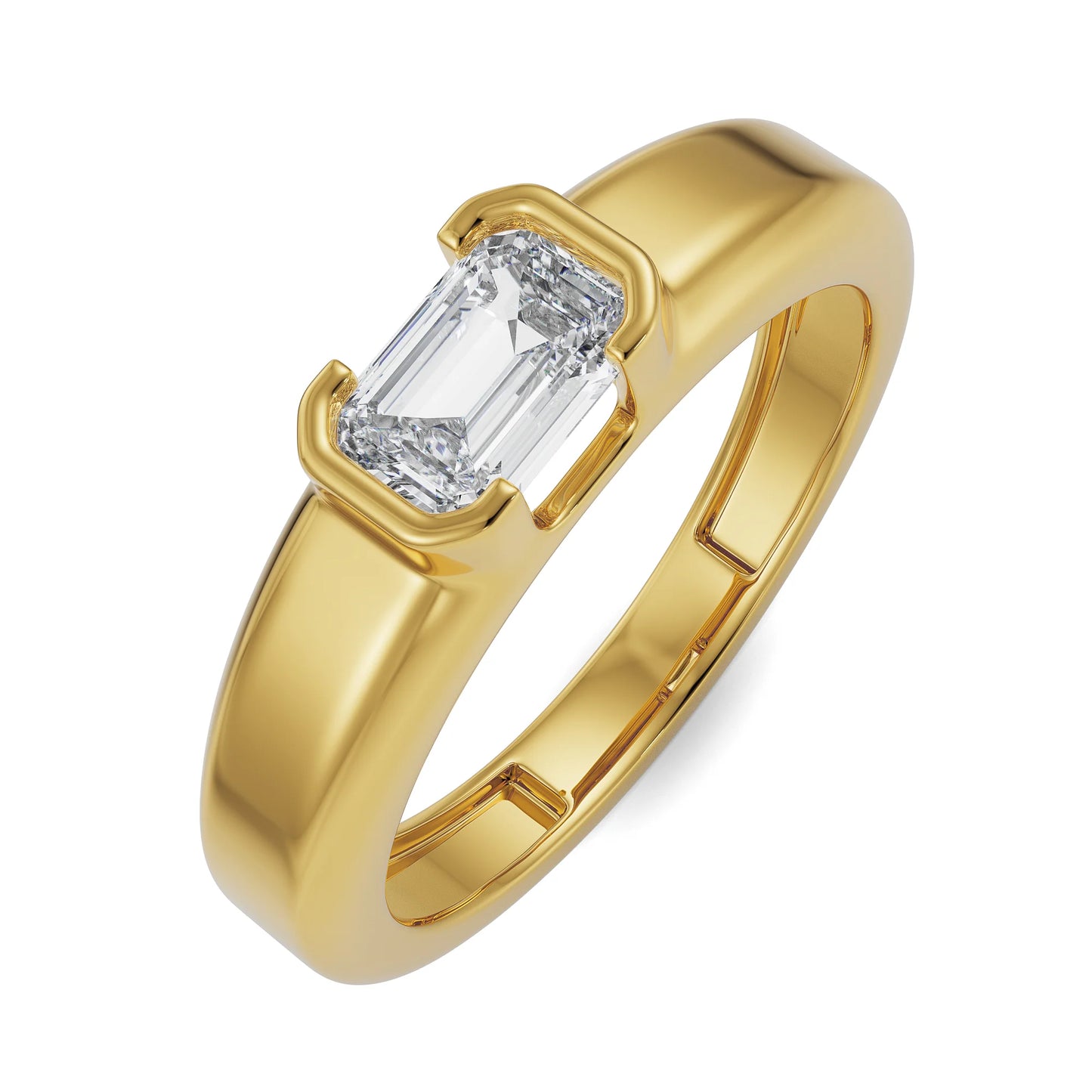 Bold Emerald Lab Grown Luxe Gents Ring