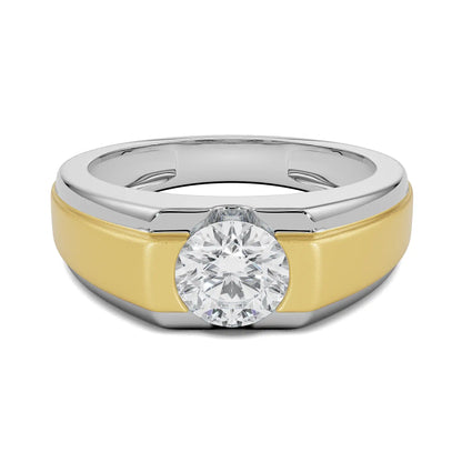 Two-Tone Circular Lab Grown Radiant Engagement Ring