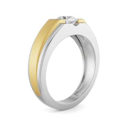 Two-Tone Circular Lab Grown Radiant Engagement Ring