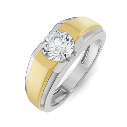 Two-Tone Circular Lab Grown Radiant Engagement Ring