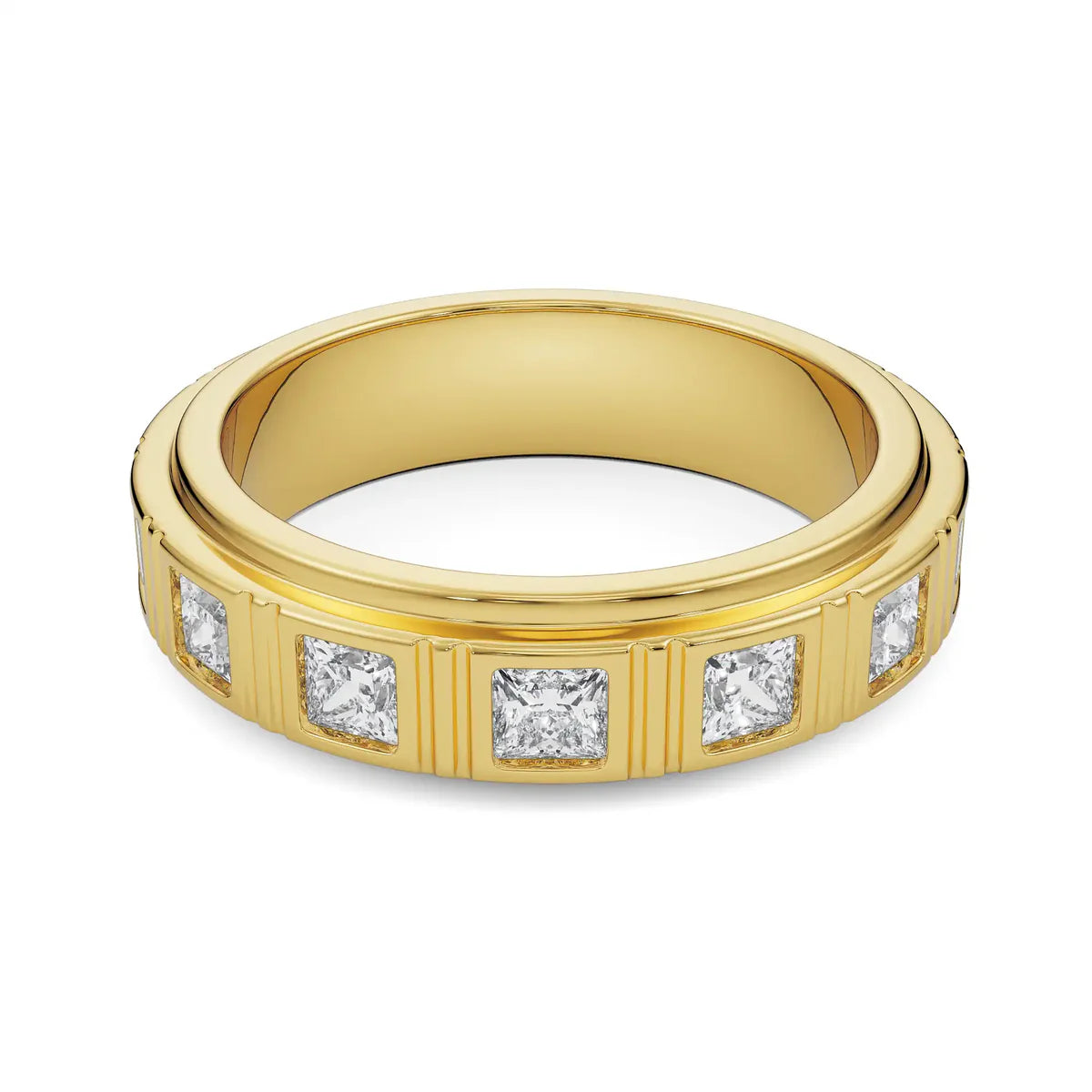 Gents Princess Cut Lab Grown Radiant Band