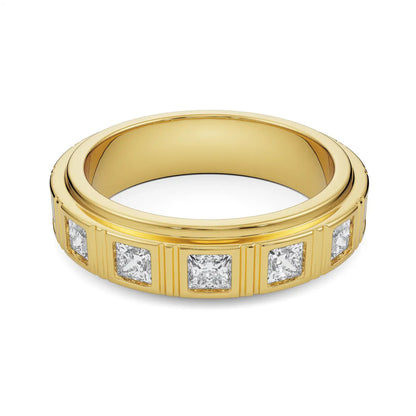 Gents Princess Cut Lab Grown Radiant Band