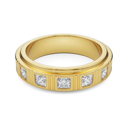 Gents Princess Cut Lab Grown Radiant Band