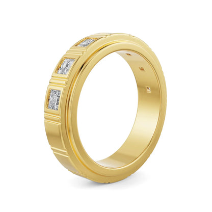 Gents Princess Cut Lab Grown Radiant Band