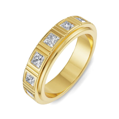 Gents Princess Cut Lab Grown Radiant Band