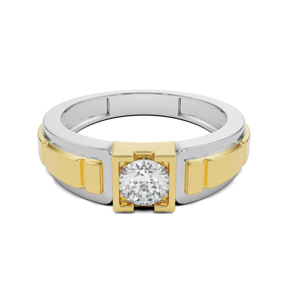 Two Tone Circular Lab Grown Radiant Timeless Ring