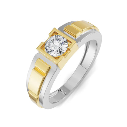Two Tone Circular Lab Grown Radiant Timeless Ring