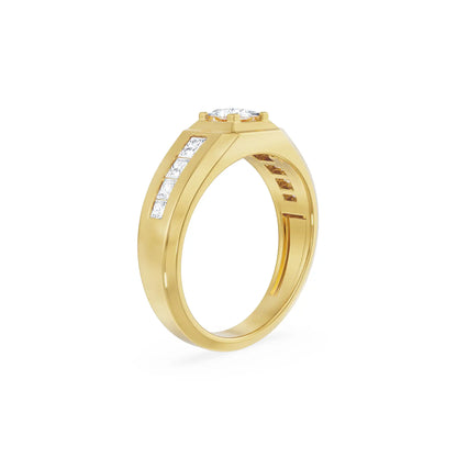 Square Cut Timeless Lab Grown Brilliant Gents Ring