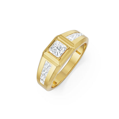 Square Cut Timeless Lab Grown Brilliant Gents Ring