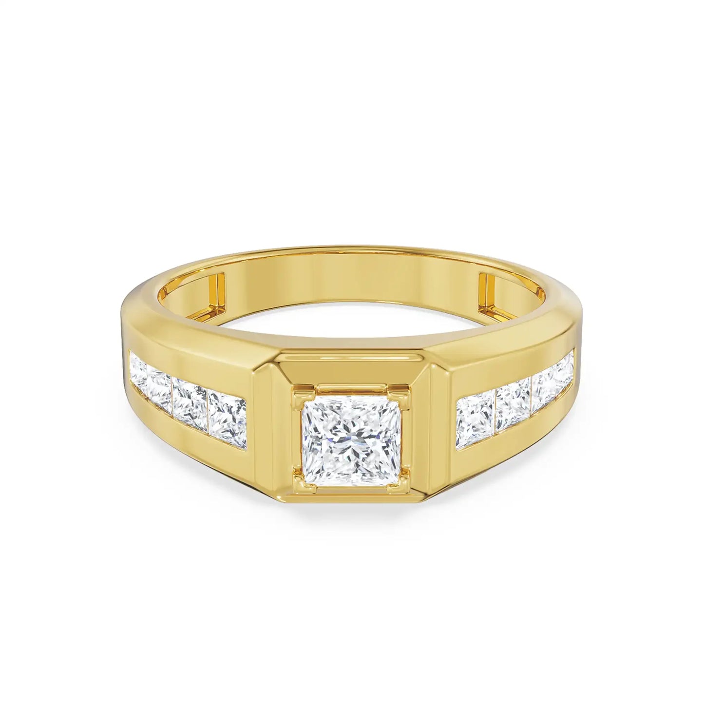 Square Cut Timeless Lab Grown Brilliant Gents Ring
