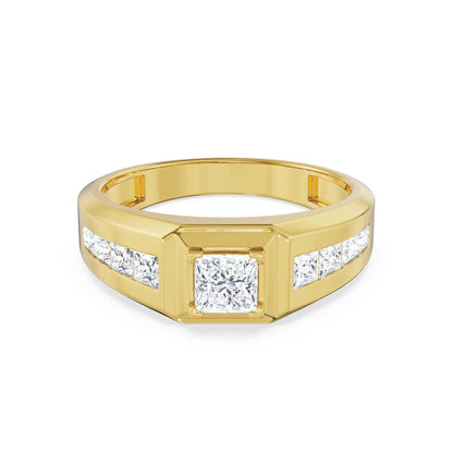 Square Cut Timeless Lab Grown Brilliant Gents Ring