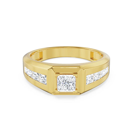 Square Cut Timeless Lab Grown Brilliant Gents Ring