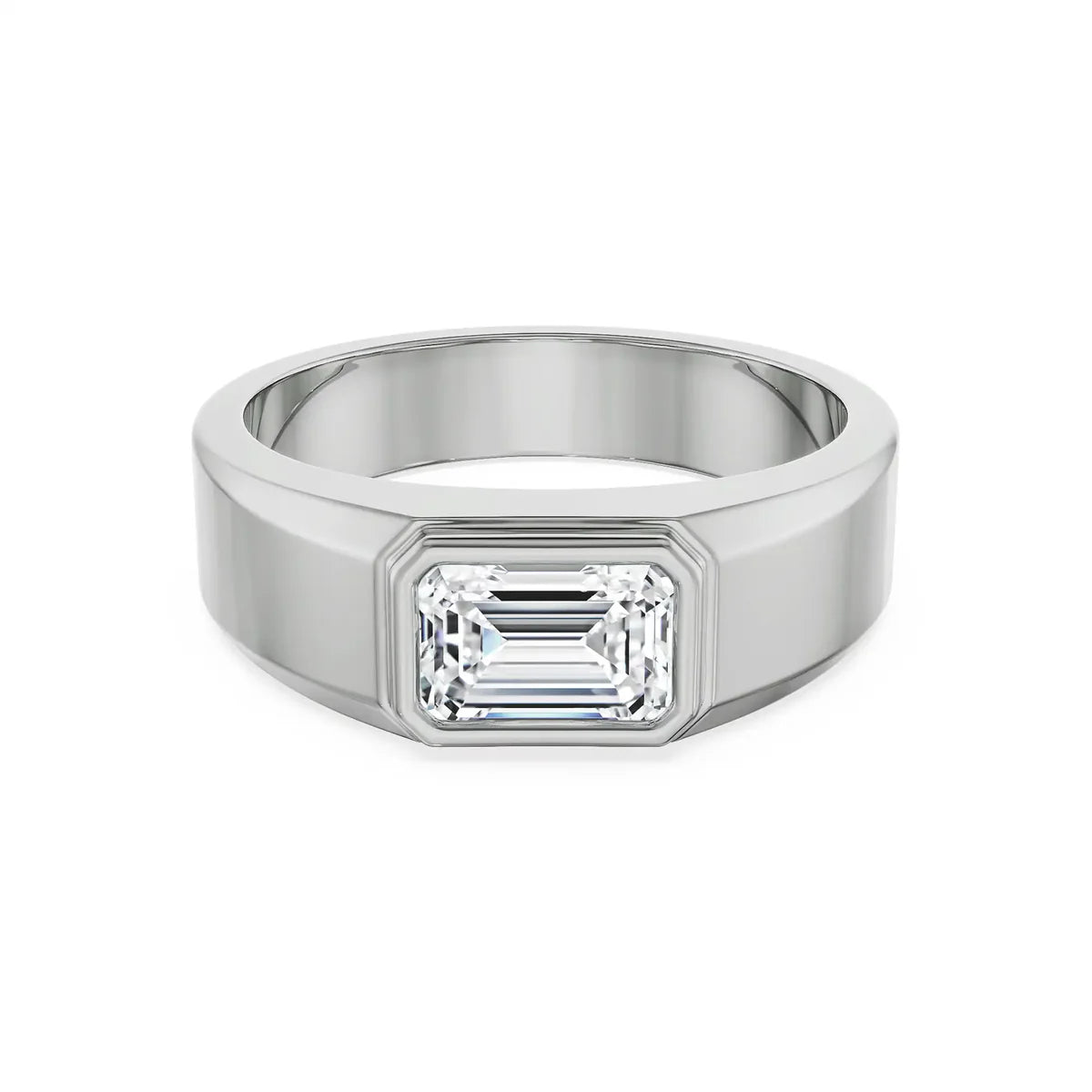 Nirvan Emerald Cut Lab Grown Brilliant Circle