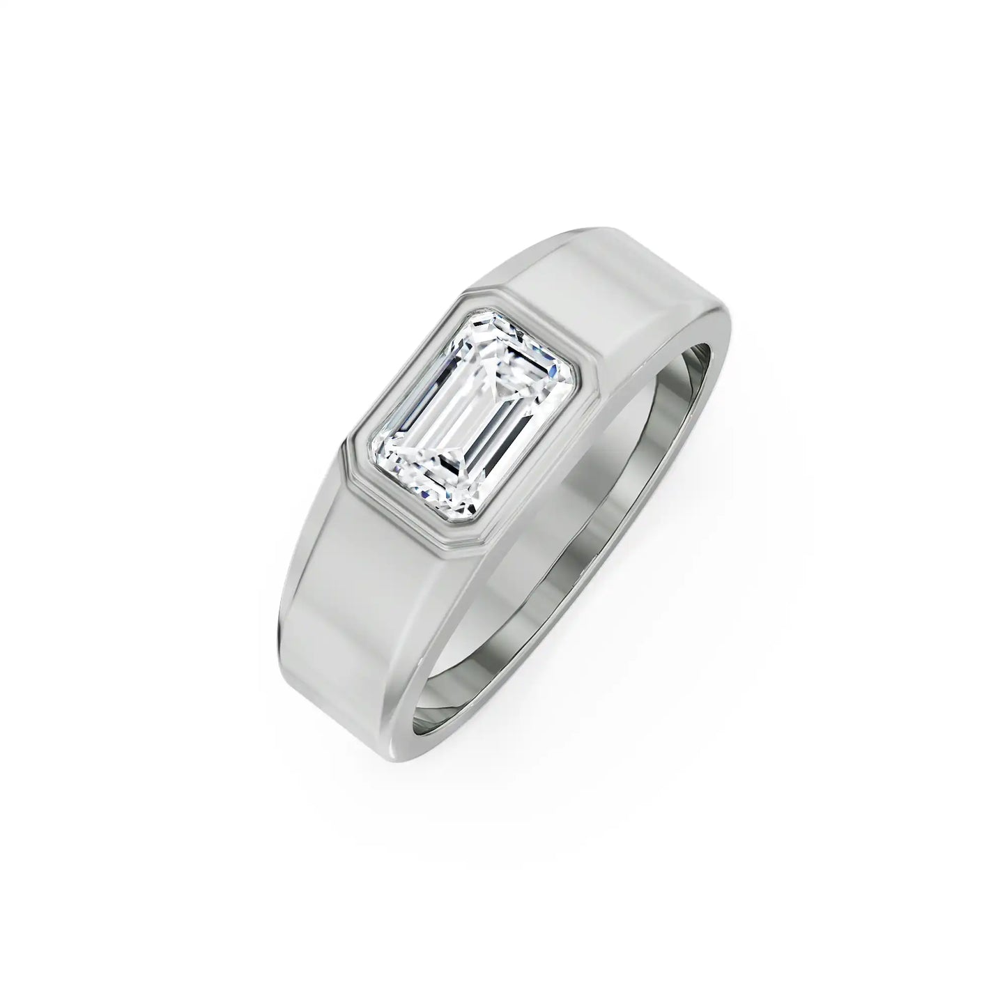 Nirvan Emerald Cut Lab Grown Brilliant Circle