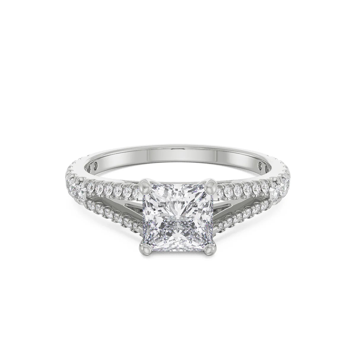 Princess Cut Splendor Band in 14KT Gold or 18KT Gold