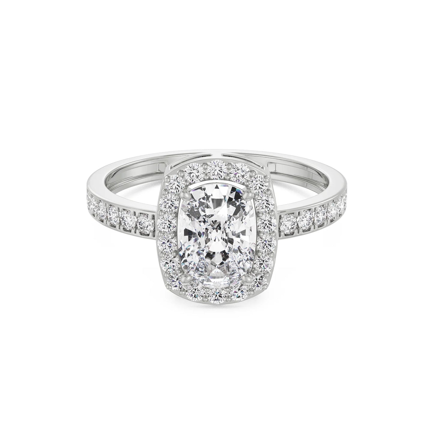 Exquisite Cushion Lab Grown Radiant Sparkle Circle