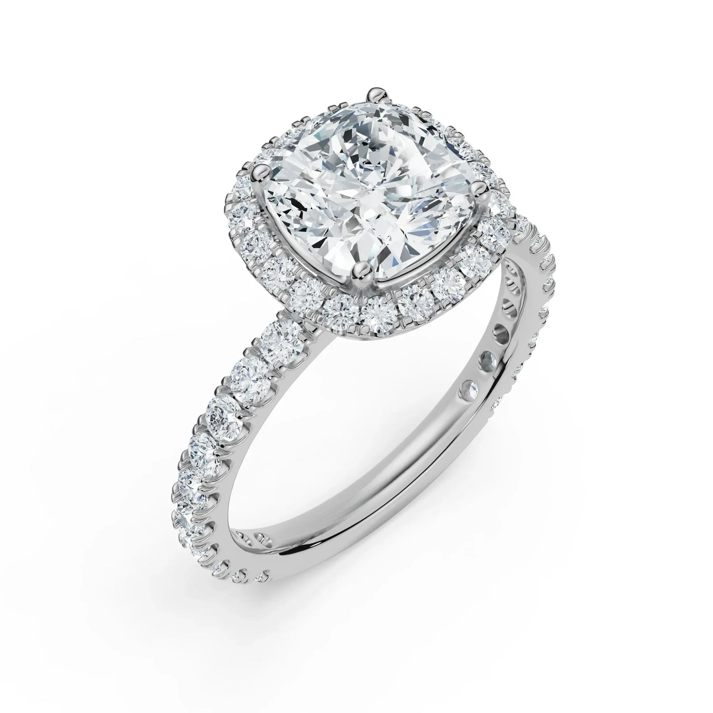 Timeless Cushion Square Lab Grown Brilliant Engagement Ring