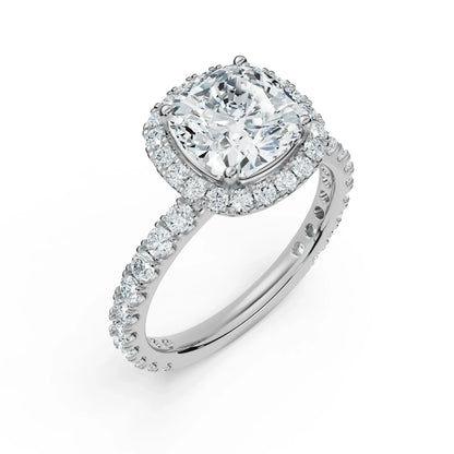 Timeless Cushion Square Lab Grown Brilliant Engagement Ring