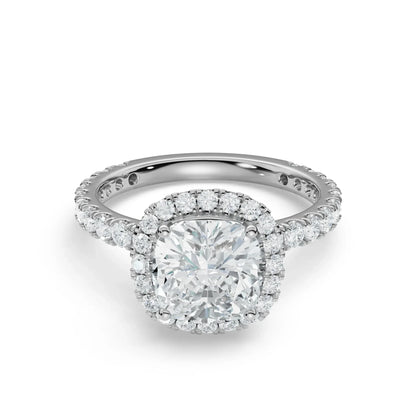 Timeless Cushion Square Lab Grown Brilliant Engagement Ring