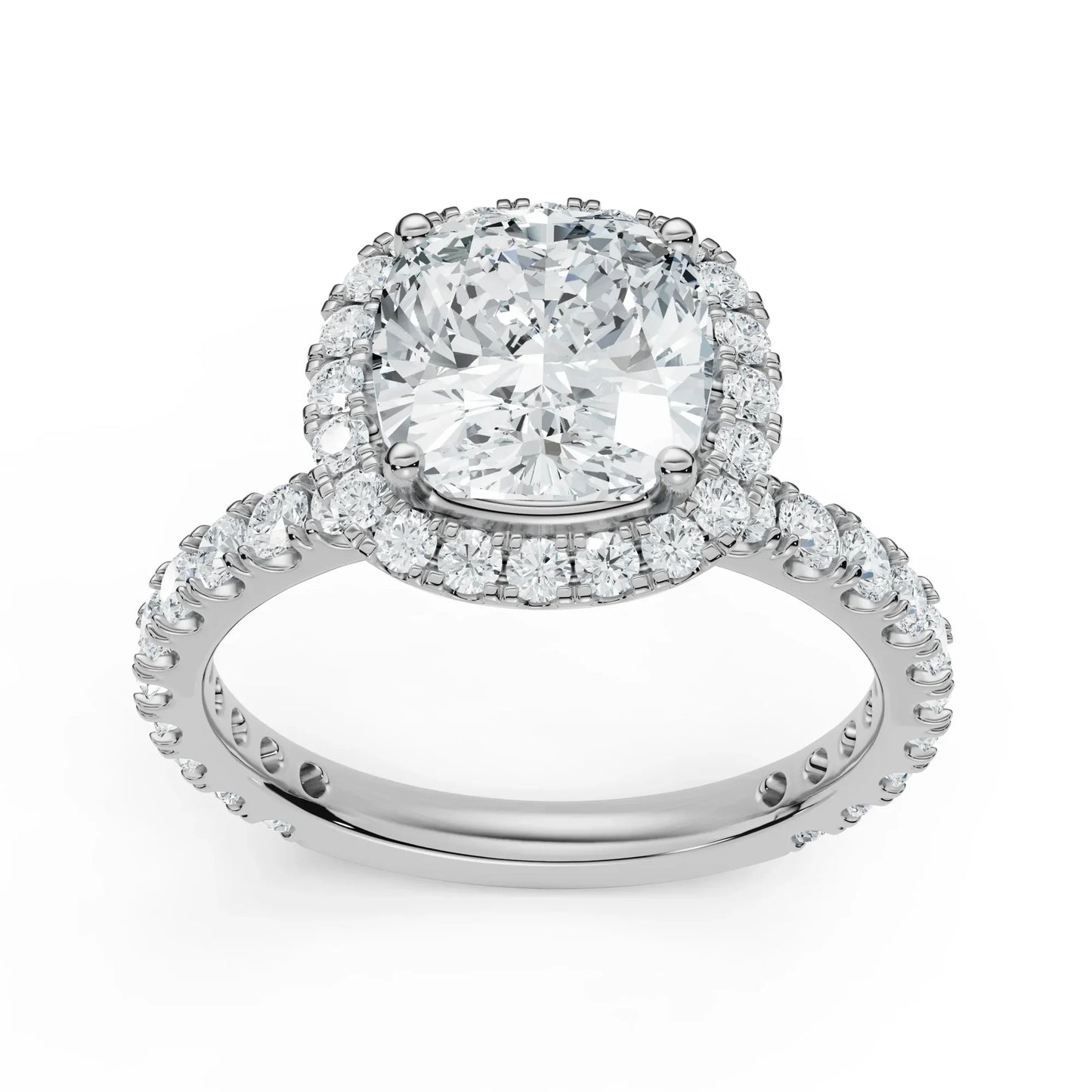 Timeless Cushion Square Lab Grown Brilliant Engagement Ring