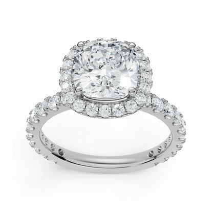 Timeless Cushion Square Lab Grown Brilliant Engagement Ring