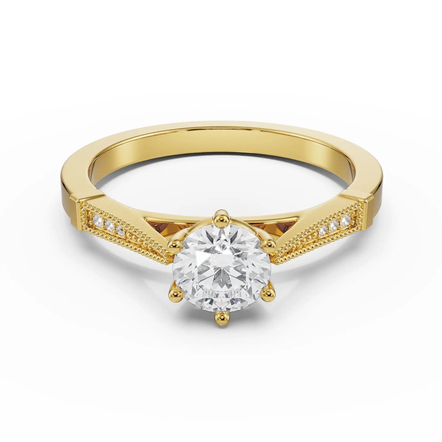 Dainty Circular Brilliant Lab Grown Engagement Ring
