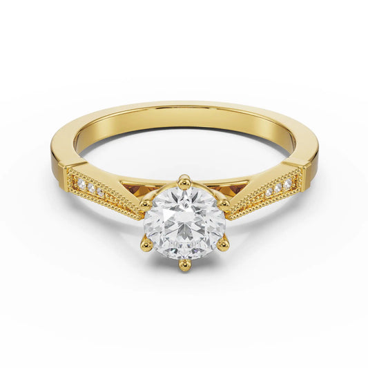 Dainty Circular Brilliant Lab Grown Engagement Ring