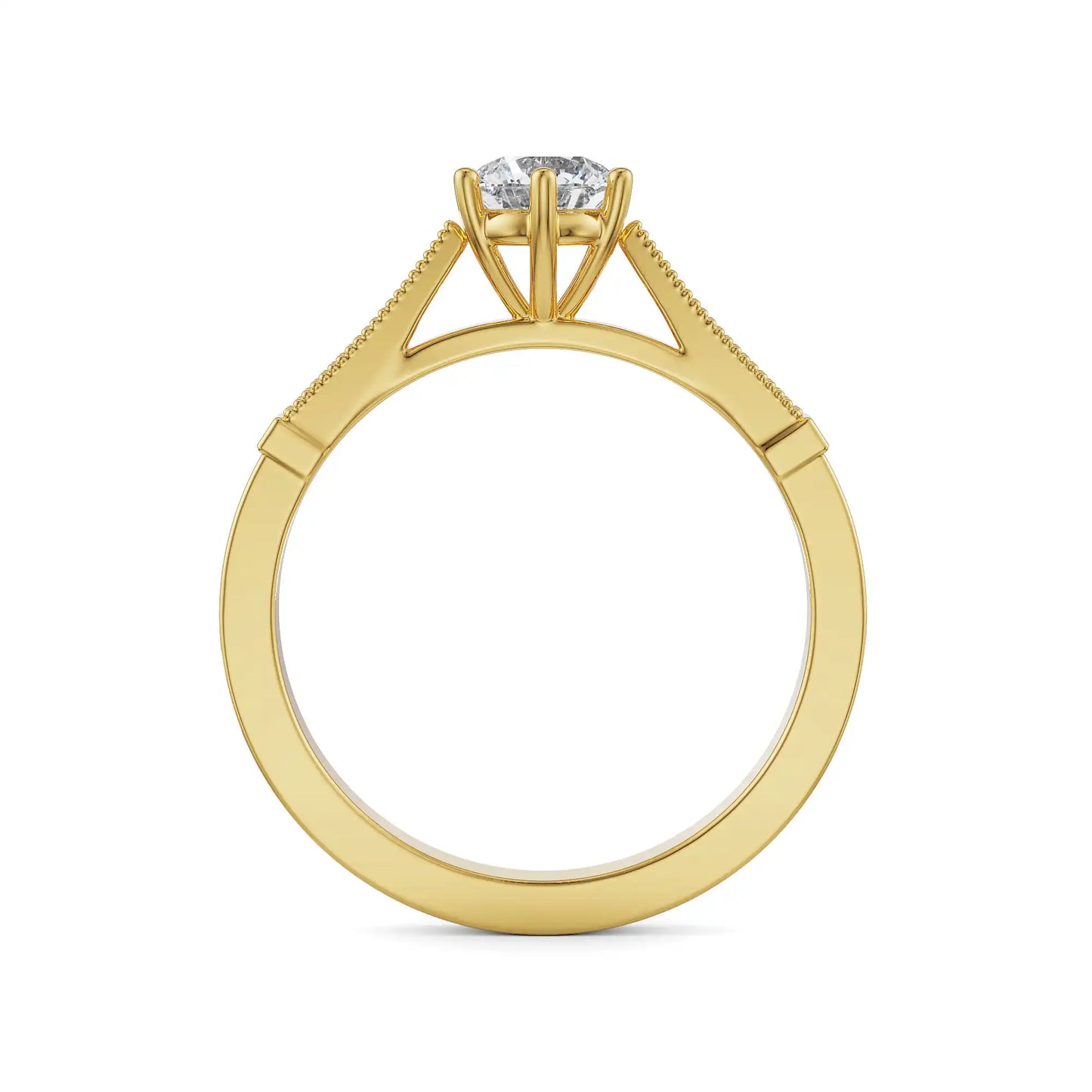 Dainty Circular Brilliant Lab Grown Engagement Ring