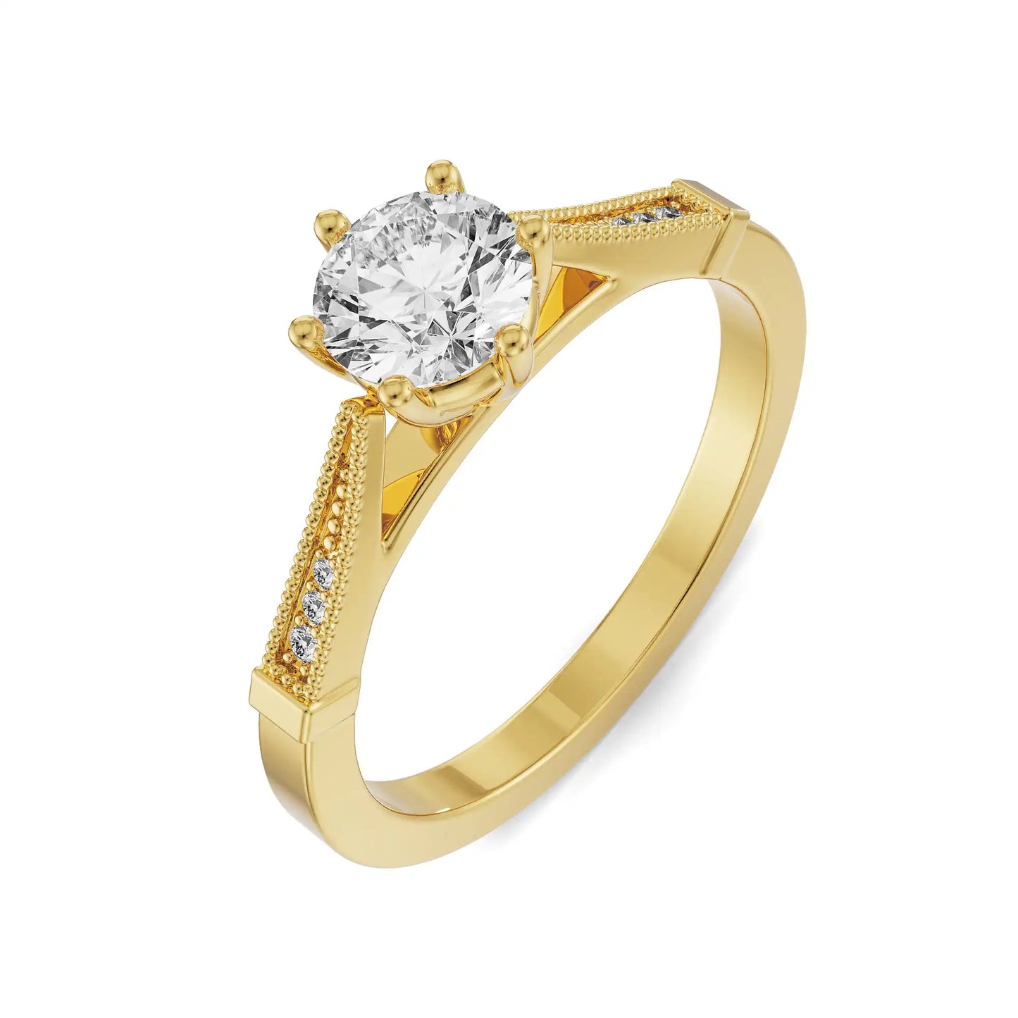 Dainty Circular Brilliant Lab Grown Engagement Ring