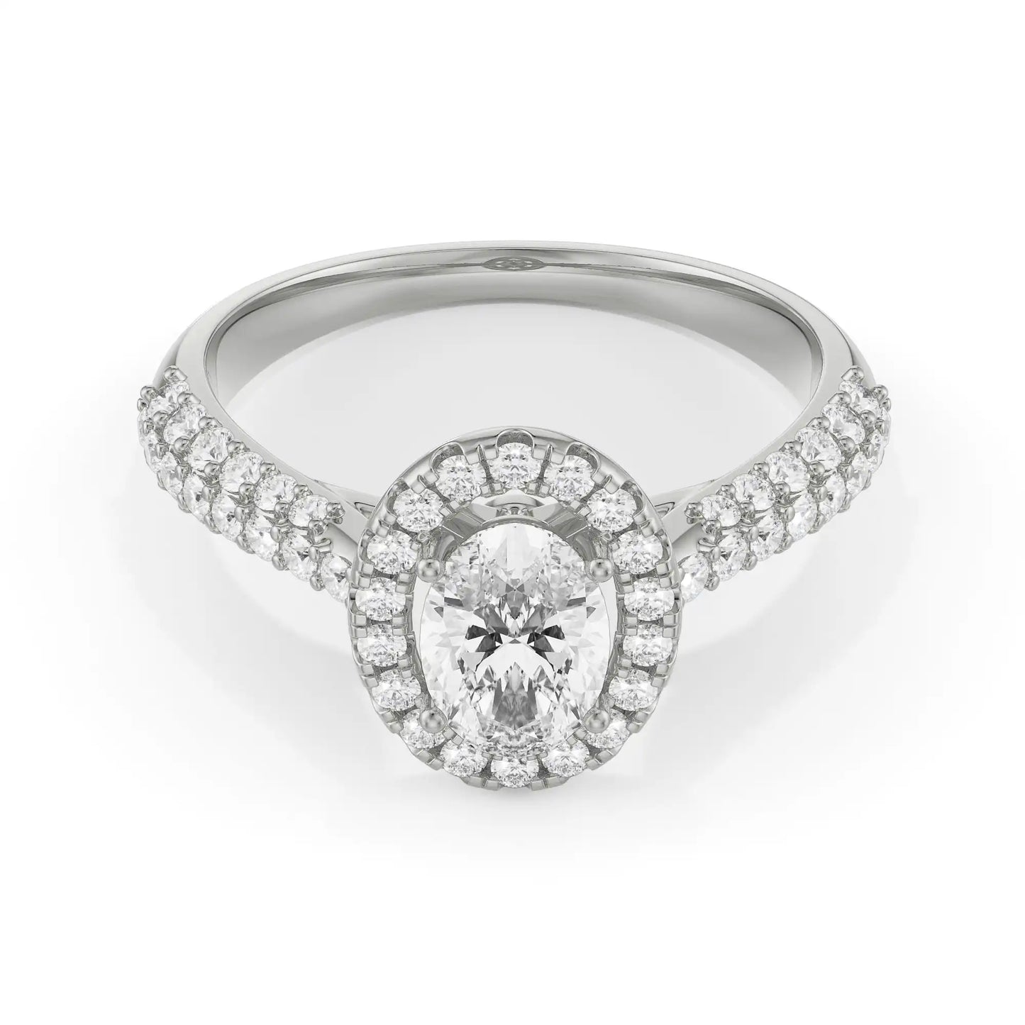 Jessy Oval Lab Grown Radiant Halo Circle