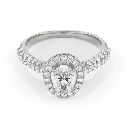 Jessy Oval Lab Grown Radiant Halo Circle