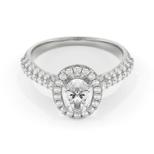 Jessy Oval Lab Grown Radiant Halo Circle