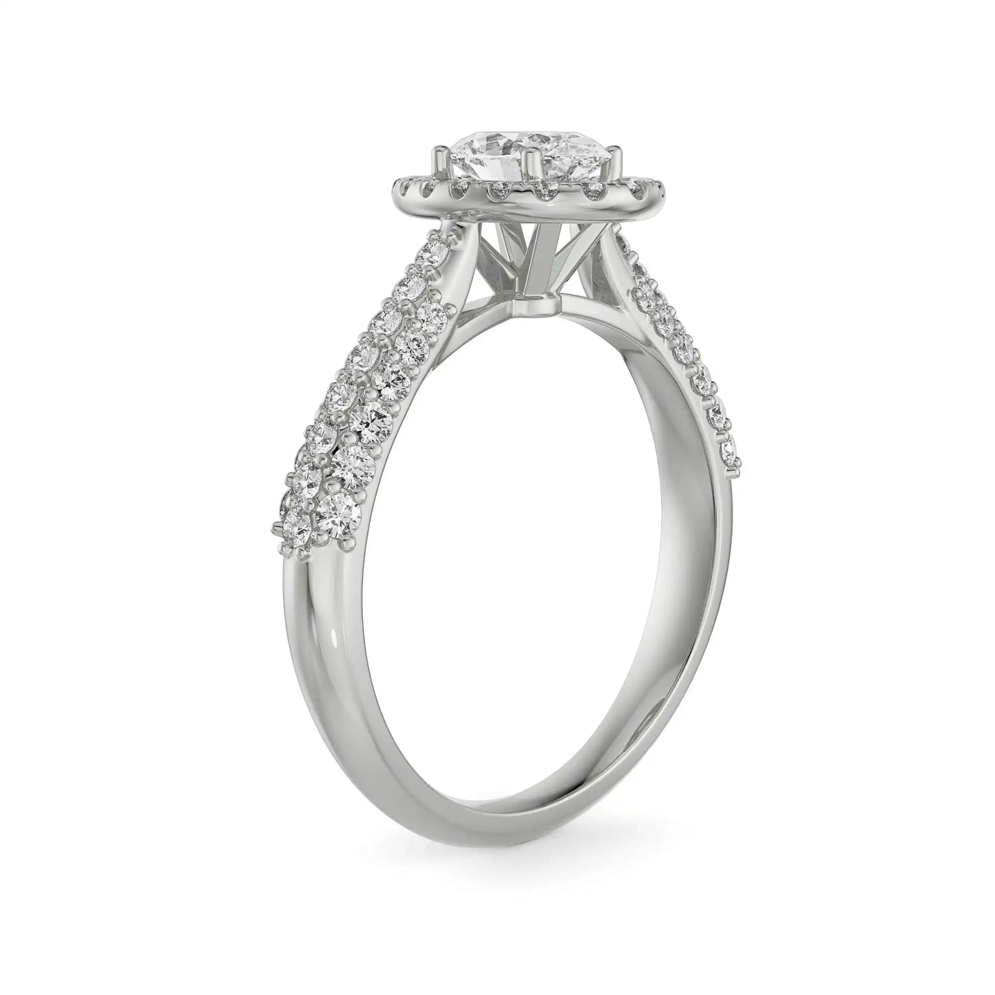 Jessy Oval Lab Grown Radiant Halo Circle
