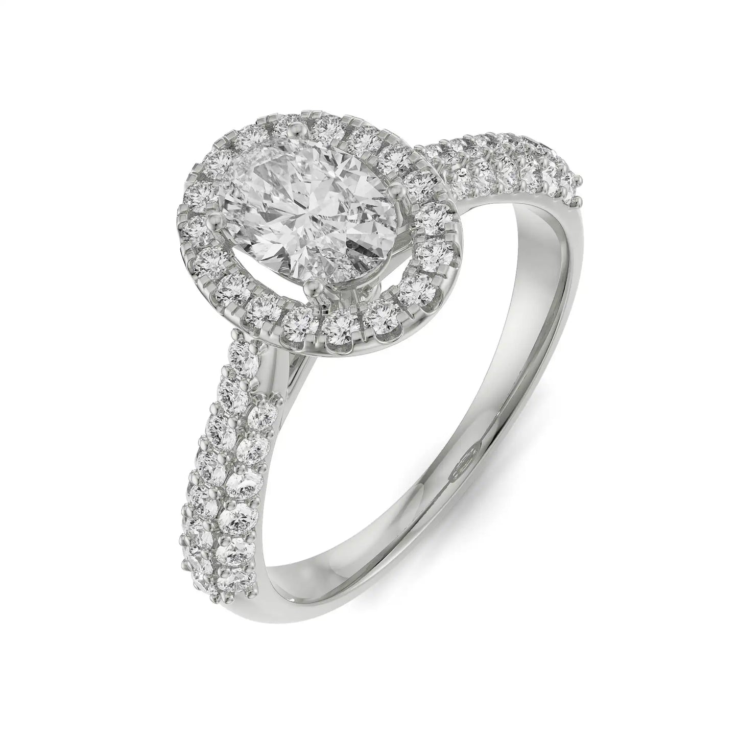 Jessy Oval Lab Grown Radiant Halo Circle