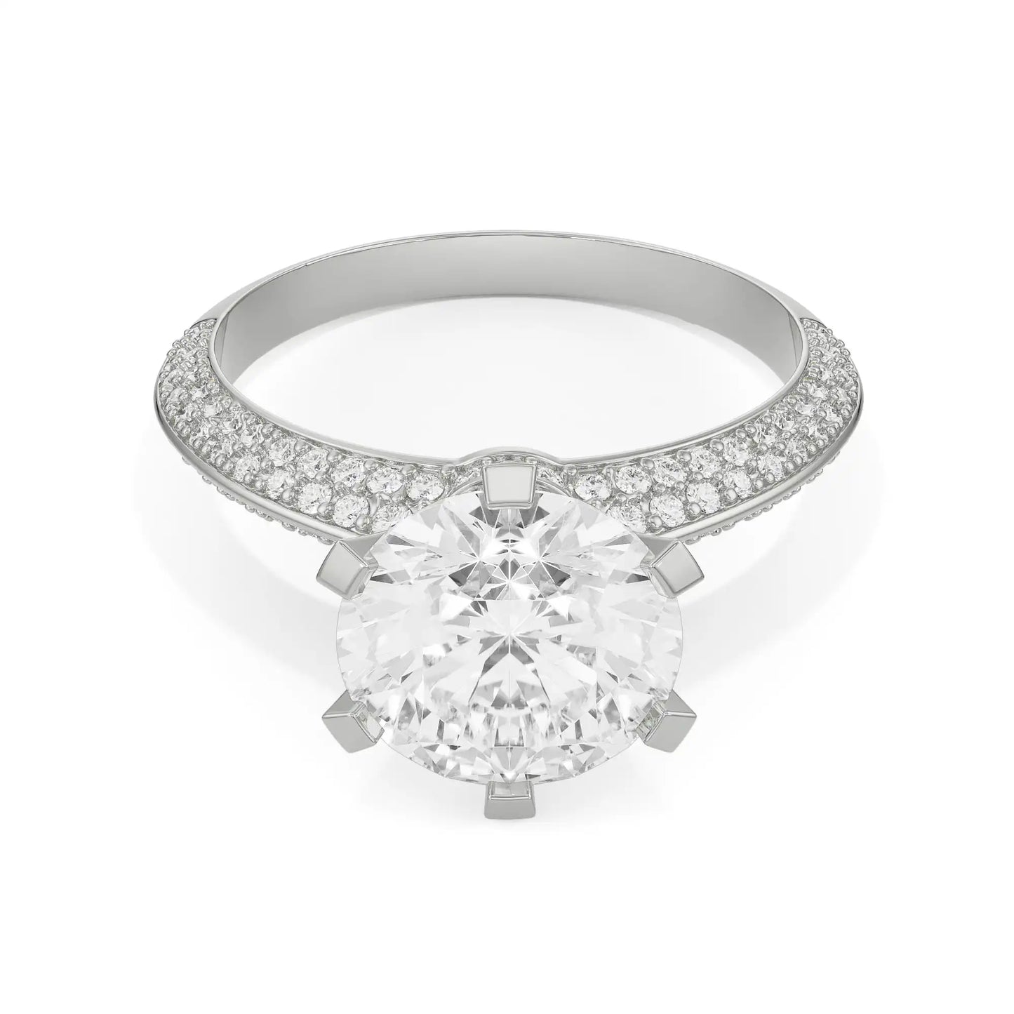 Whimsical Circular Pavé Lab Luxe Engagement Ring