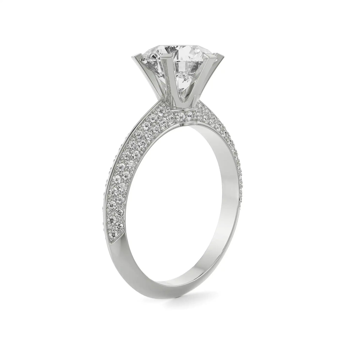 Whimsical Circular Pavé Lab Luxe Engagement Ring