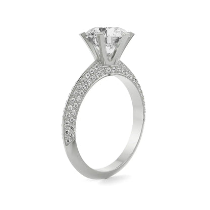Whimsical Circular Pavé Lab Luxe Engagement Ring