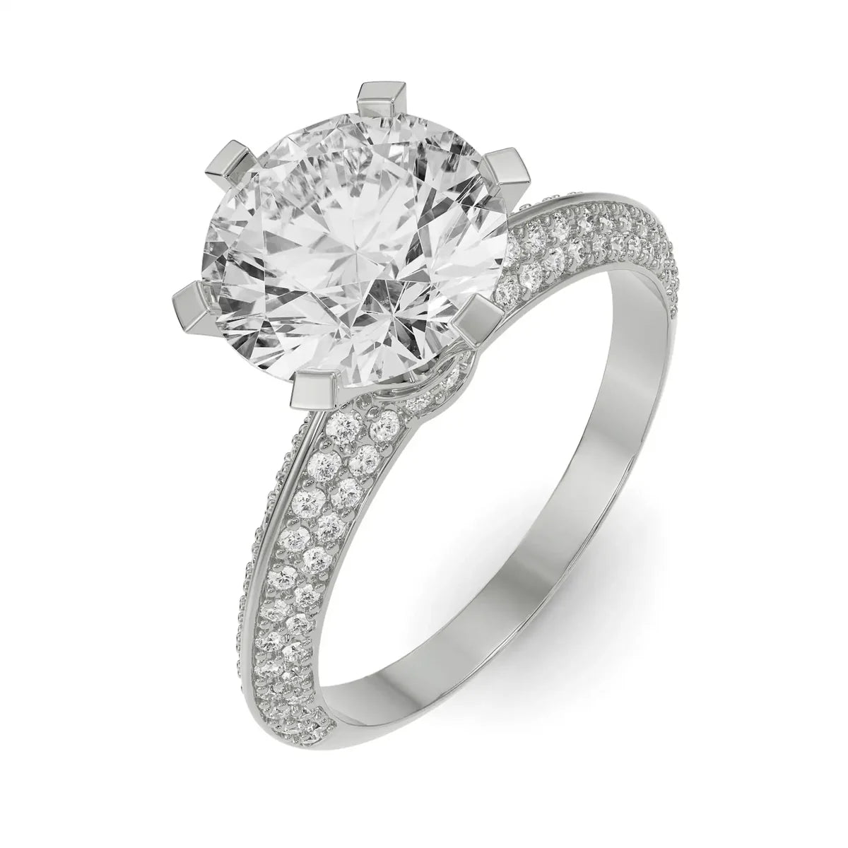 Whimsical Circular Pavé Lab Luxe Engagement Ring
