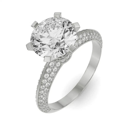 Whimsical Circular Pavé Lab Luxe Engagement Ring