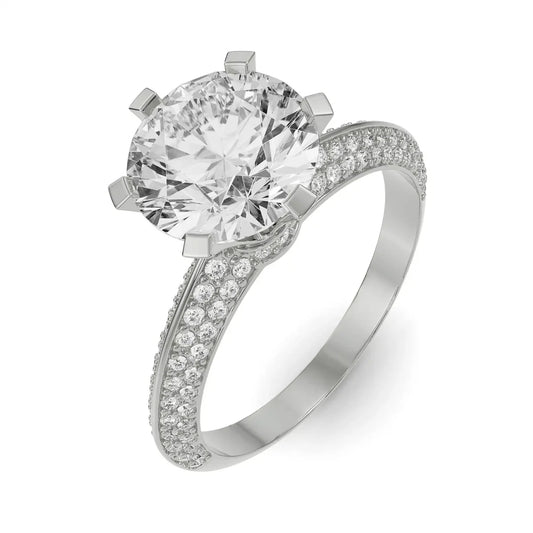 Whimsical Circular Pavé Lab Luxe Engagement Ring