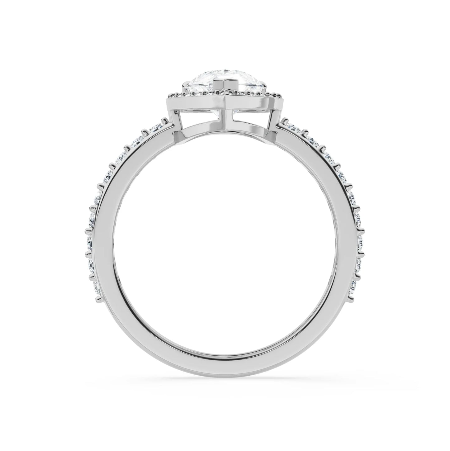 Lab Grown Luxe Signature Pear Halo Engagement Ring