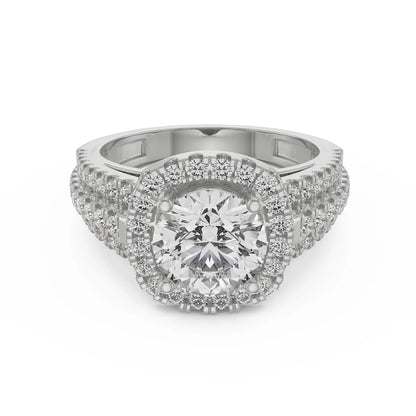 Halo Cushion Lab Grown Radiant Ring