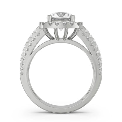 Halo Cushion Lab Grown Radiant Ring