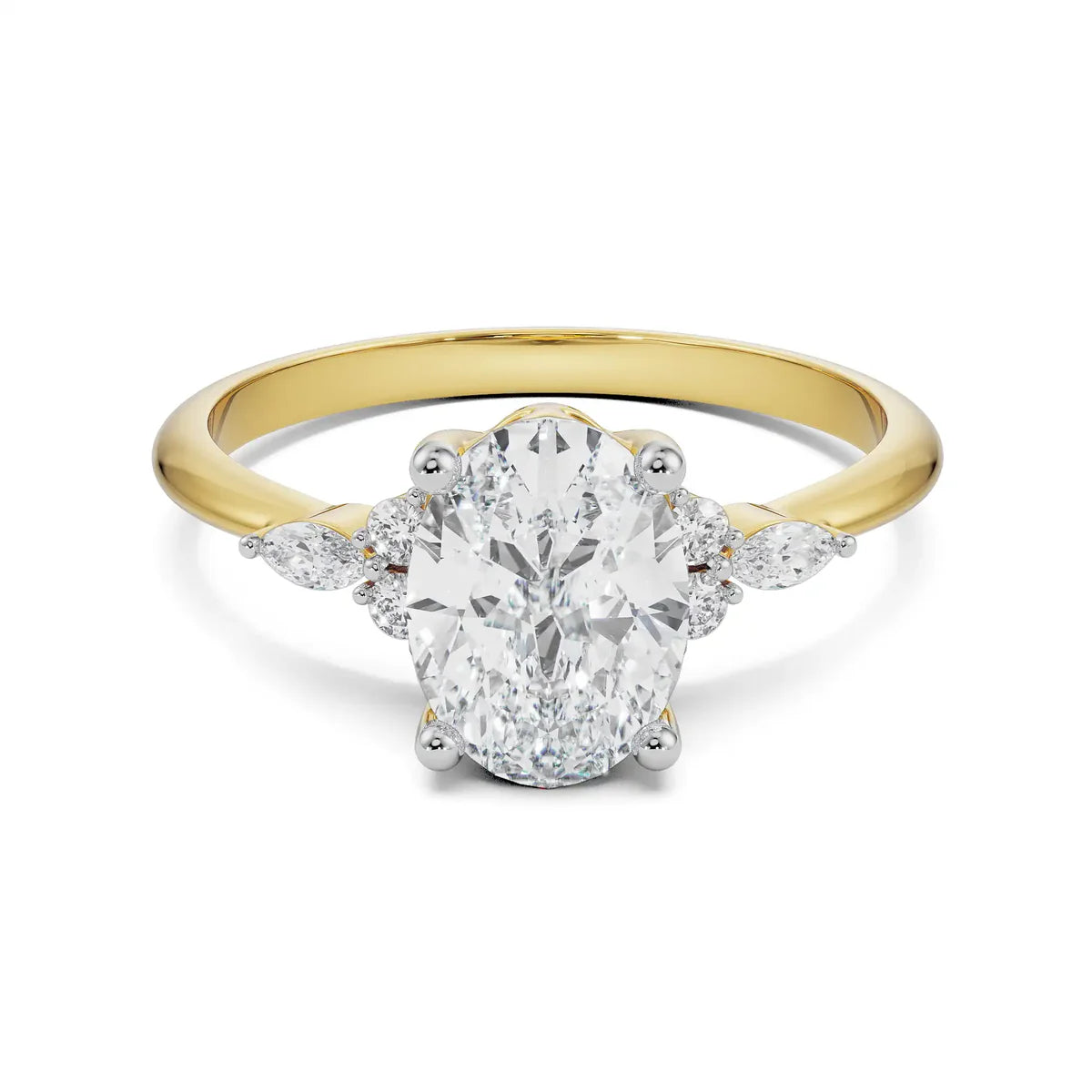 Oval Cluster Lab Luxe Engagement Band