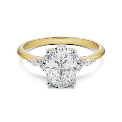 Oval Cluster Lab Luxe Engagement Band