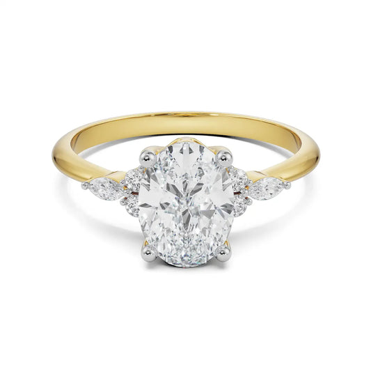 Oval Cluster Lab Luxe Engagement Band