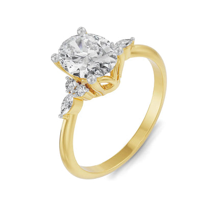 Oval Cluster Lab Luxe Engagement Band