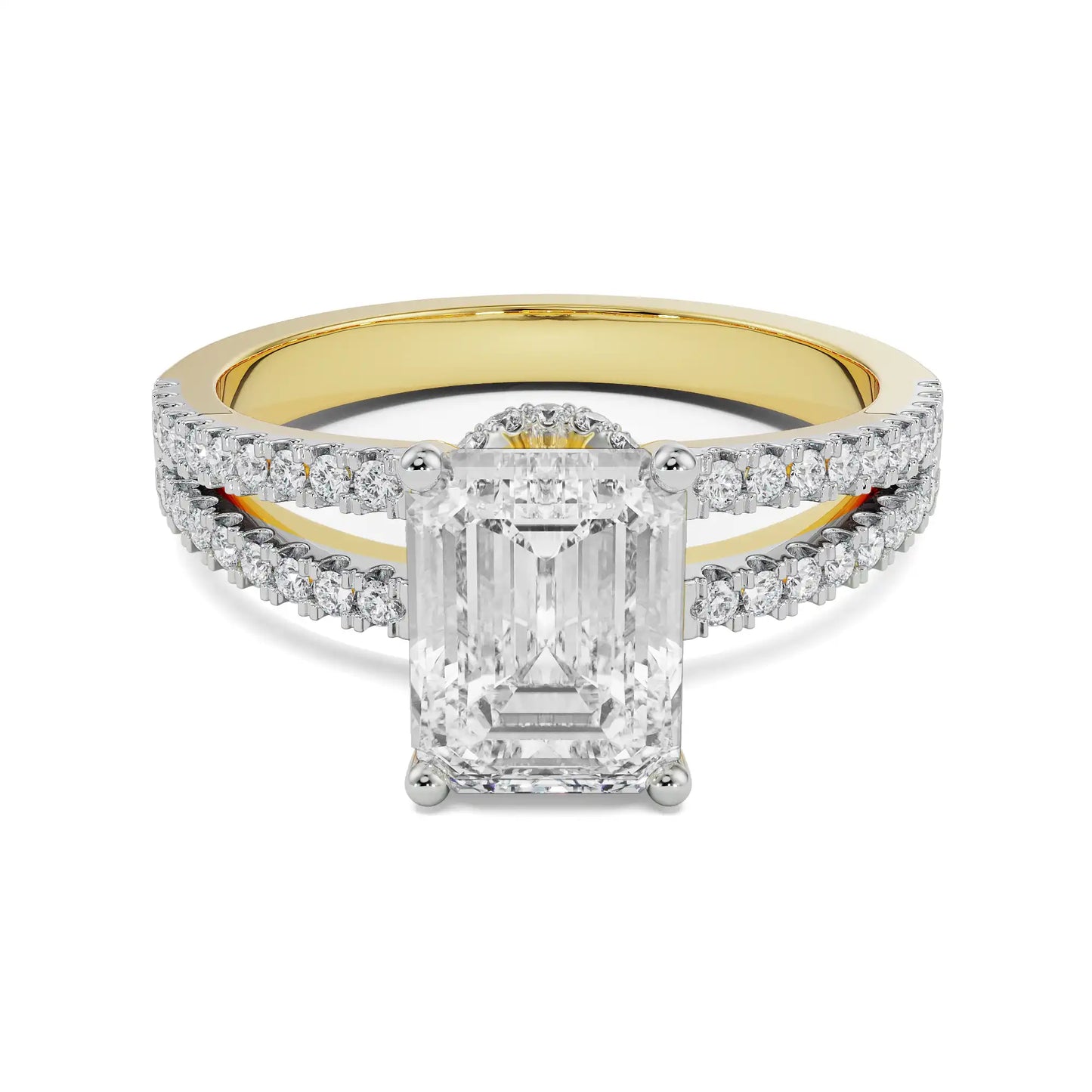 Emerald Cut Lab Grown Radiant Bridal Band