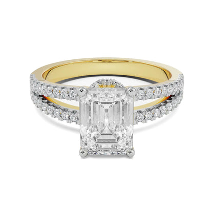 Emerald Cut Lab Grown Radiant Bridal Band